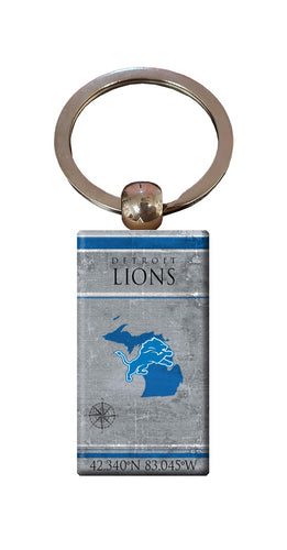Wholesale NFL2052-Coordinates Keychain / N2052-Detroit Lions