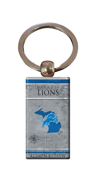 Wholesale NFL2052-Coordinates Keychain / N2052-Detroit Lions