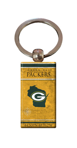 Wholesale NFL2052-Coordinates Keychain / N2052-Green Bay Packers