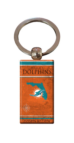 Wholesale NFL2052-Coordinates Keychain / N2052-Miami Dolphins