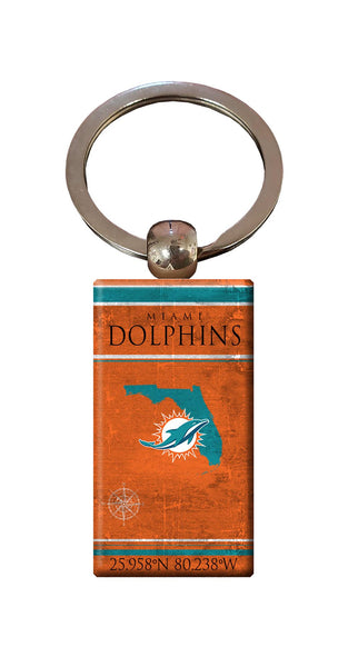 Wholesale NFL2052-Coordinates Keychain / N2052-Miami Dolphins