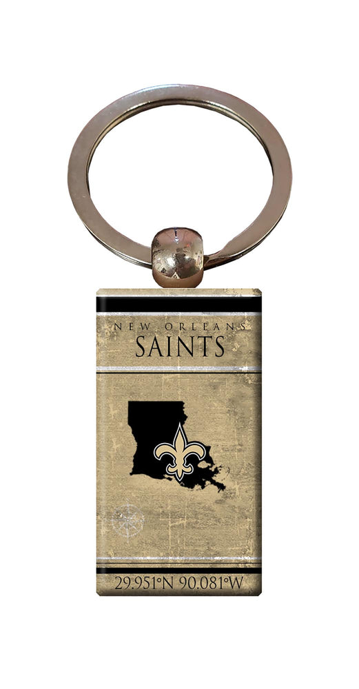 Wholesale NFL2052-Coordinates Keychain / N2052-New Orleans Saints
