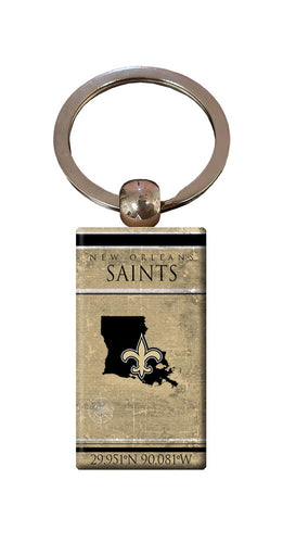 Wholesale NFL2052-Coordinates Keychain / N2052-New Orleans Saints