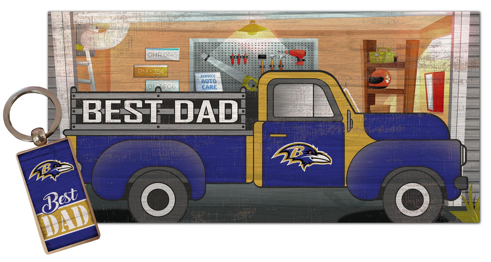 Wholesale NFL2063-Best Dad Combo Set (2051 Keychain & 1078 6x12) / N2063-Baltimore Ravens
