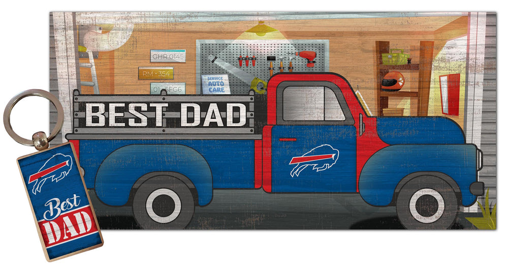 Wholesale NFL2063-Best Dad Combo Set (2051 Keychain & 1078 6x12) / N2063-Buffalo Bills
