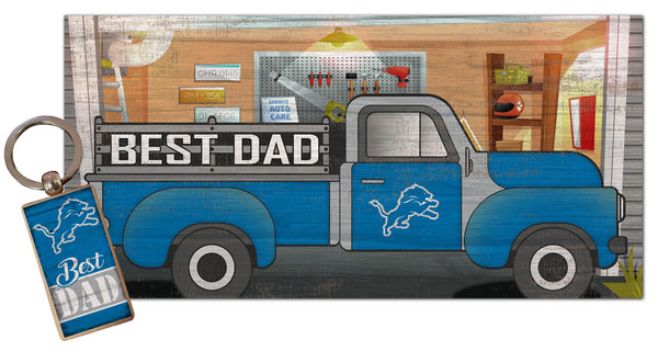 Wholesale NFL2063-Best Dad Combo Set (2051 Keychain & 1078 6x12) / N2063-Detroit Lions