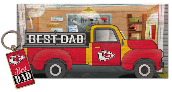 Wholesale NFL2063-Best Dad Combo Set (2051 Keychain & 1078 6x12) / N2063-Kansas City Chiefs