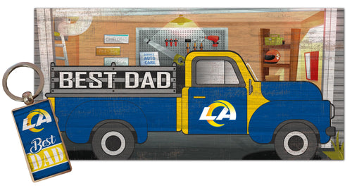 Wholesale NFL2063-Best Dad Combo Set (2051 Keychain & 1078 6x12) / N2063-Los Angeles Rams