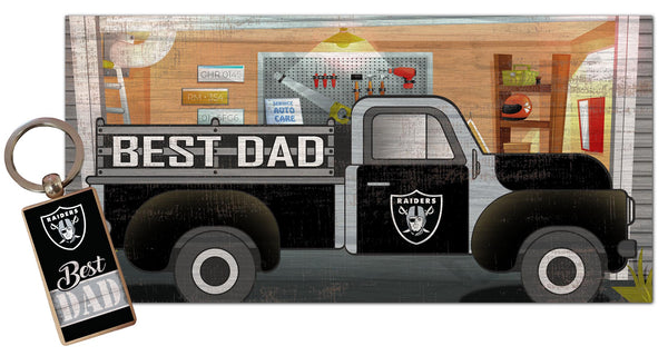 Wholesale NFL2063-Best Dad Combo Set (2051 Keychain & 1078 6x12) / N2063-Las Vegas Raiders