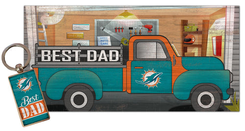 Wholesale NFL2063-Best Dad Combo Set (2051 Keychain & 1078 6x12) / N2063-Miami Dolphins