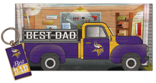 Wholesale NFL2063-Best Dad Combo Set (2051 Keychain & 1078 6x12) / N2063-Minnesota Vikings