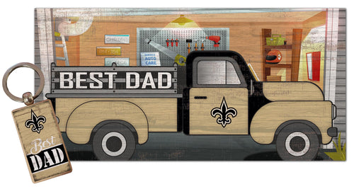 Wholesale NFL2063-Best Dad Combo Set (2051 Keychain & 1078 6x12) / N2063-New Orleans Saints