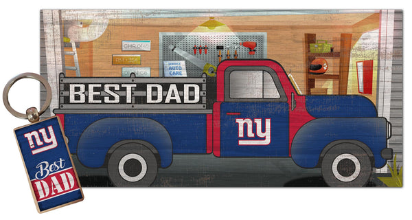 Wholesale NFL2063-Best Dad Combo Set (2051 Keychain & 1078 6x12) / N2063-New York Giants