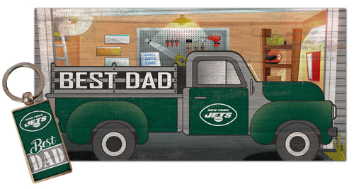 Wholesale NFL2063-Best Dad Combo Set (2051 Keychain & 1078 6x12) / N2063-New York Jets