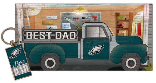 Wholesale NFL2063-Best Dad Combo Set (2051 Keychain & 1078 6x12) / N2063-Philadelphia Eagles