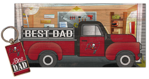 Wholesale NFL2063-Best Dad Combo Set (2051 Keychain & 1078 6x12) / N2063-Tampa Bay Buccaneers