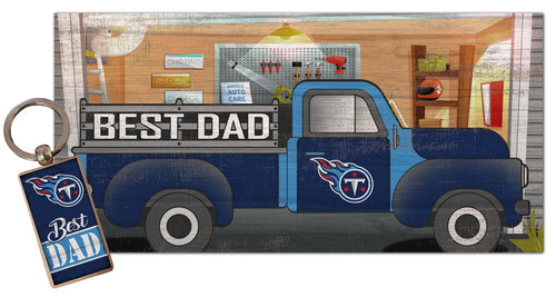 Wholesale NFL2063-Best Dad Combo Set (2051 Keychain & 1078 6x12) / N2063-Tennessee Titans