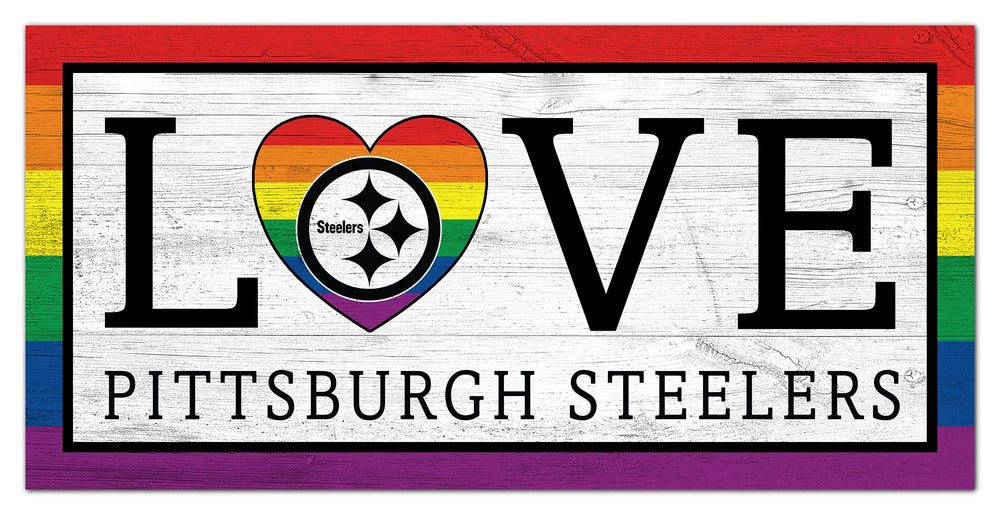 Wholesale NFL2064-LGBTQ Love 6x12 / N2064-Pittsburgh Steelers
