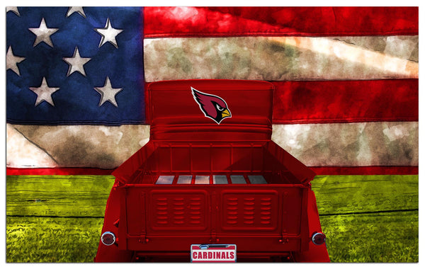 Wholesale NFL2072-Patriotic Retro Truck 11x19 / N2072-Arizona Cardinals