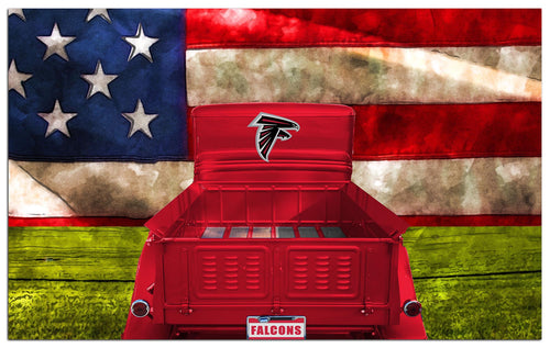 Wholesale NFL2072-Patriotic Retro Truck 11x19 / N2072-Atlanta Falcons