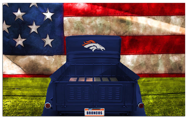 Wholesale NFL2072-Patriotic Retro Truck 11x19 / N2072-Denver Broncos