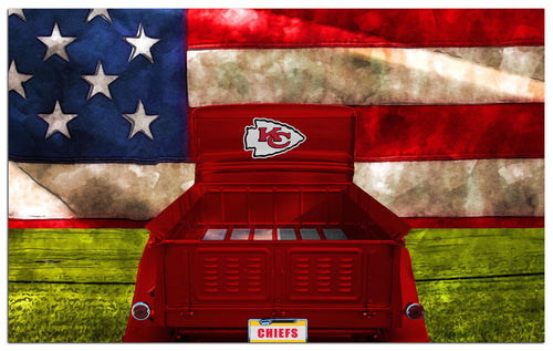 Wholesale NFL2072-Patriotic Retro Truck 11x19 / N2072-Kansas City Chiefs