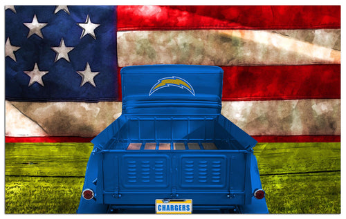 Wholesale NFL2072-Patriotic Retro Truck 11x19 / N2072-Los Angeles Chargers