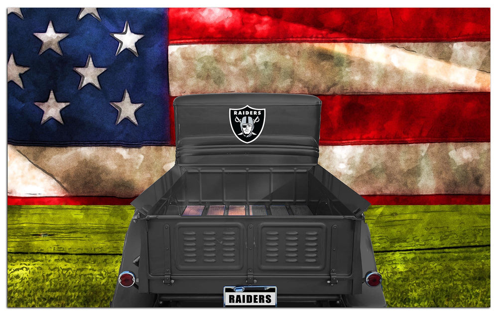 Wholesale NFL2072-Patriotic Retro Truck 11x19 / N2072-Las Vegas Raiders