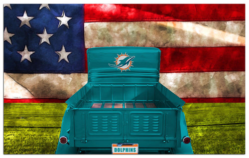 Wholesale NFL2072-Patriotic Retro Truck 11x19 / N2072-Miami Dolphins