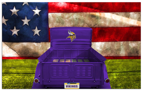 Wholesale NFL2072-Patriotic Retro Truck 11x19 / N2072-Minnesota Vikings