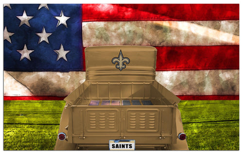 Wholesale NFL2072-Patriotic Retro Truck 11x19 / N2072-New Orleans Saints