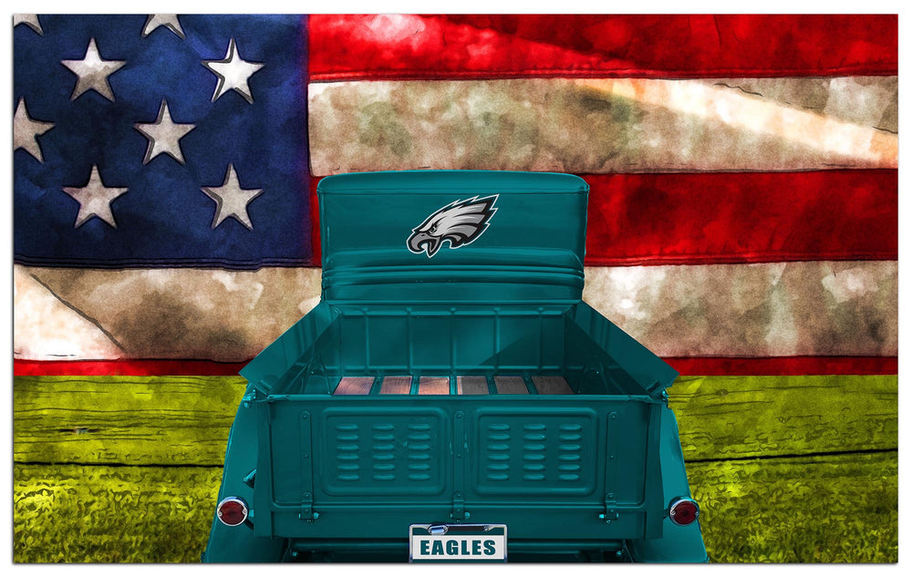 Wholesale NFL2072-Patriotic Retro Truck 11x19 / N2072-Philadelphia Eagles