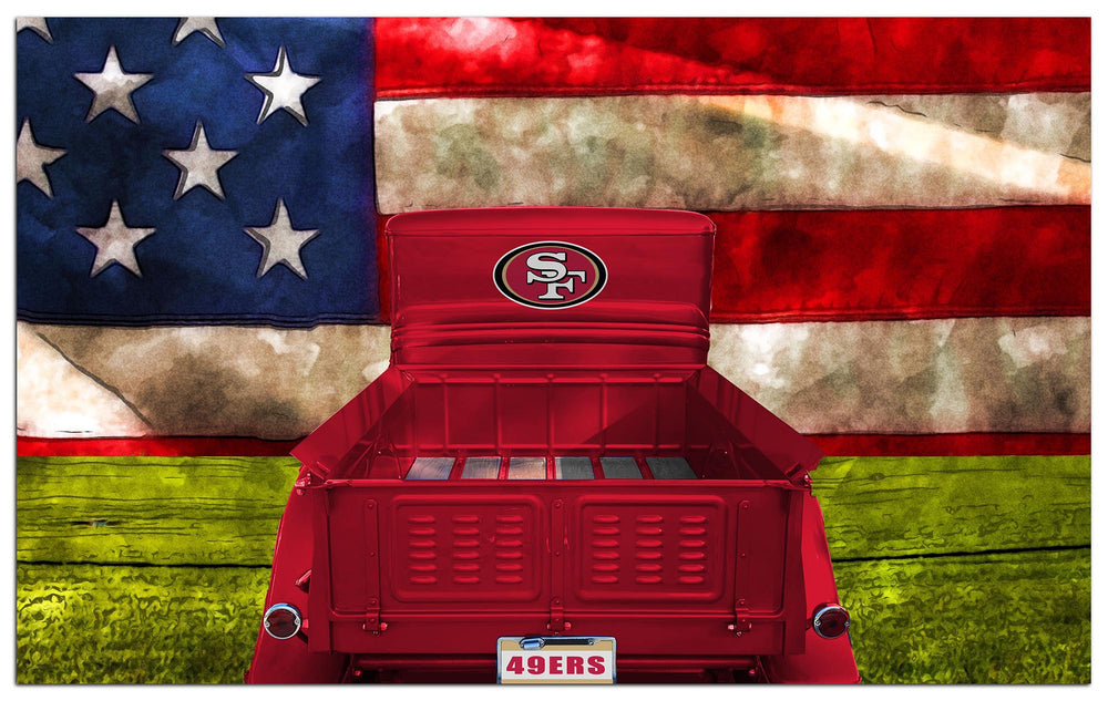 Wholesale NFL2072-Patriotic Retro Truck 11x19 / N2072-San Francisco 49ers