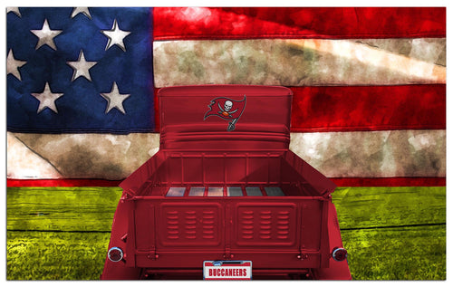Wholesale NFL2072-Patriotic Retro Truck 11x19 / N2072-Tampa Bay Buccaneers