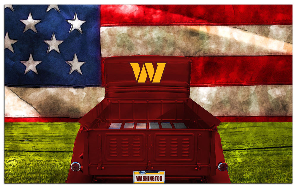 Wholesale NFL2072-Patriotic Retro Truck 11x19 / N2072-Washington Commanders