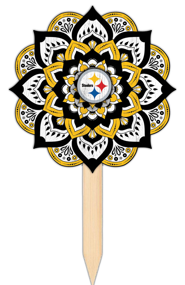 Wholesale NFL2095-Mandala Yard Stake / N2095-Pittsburgh Steelers
