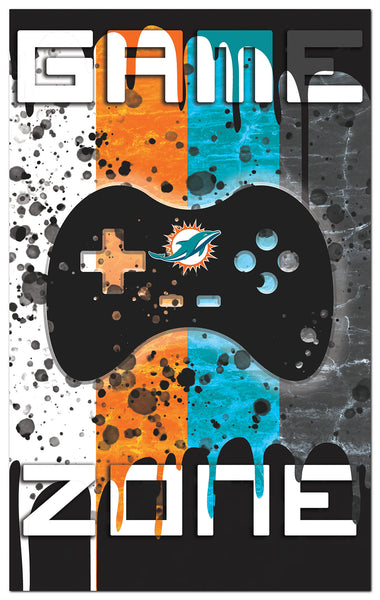 Wholesale NFL2104-4 Color Grunge Game Zone 11x19 / N2104-Miami Dolphins