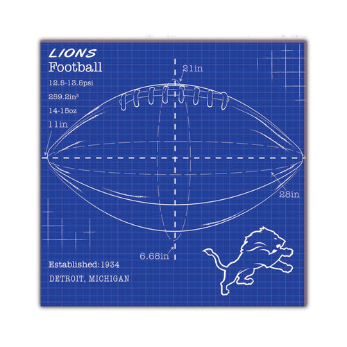 Wholesale NFL2108-Ball Blueprint 10x10 / N2108-Detroit Lions