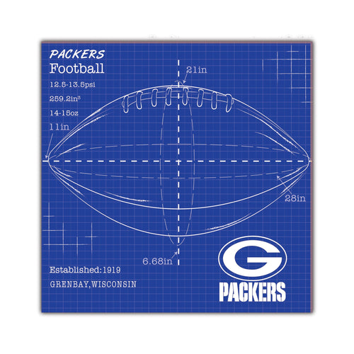 Wholesale NFL2108-Ball Blueprint 10x10 / N2108-Green Bay Packers