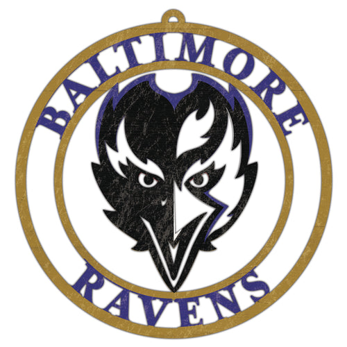 Wholesale NFL2114-Team Color Cutout Door Hanger / N2114-Baltimore Ravens