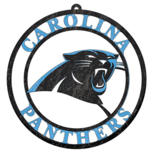 Wholesale NFL2114-Team Color Cutout Door Hanger / N2114-Carolina Panthers