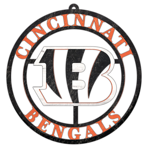 Wholesale NFL2114-Team Color Cutout Door Hanger / N2114-Cincinnati Bengals