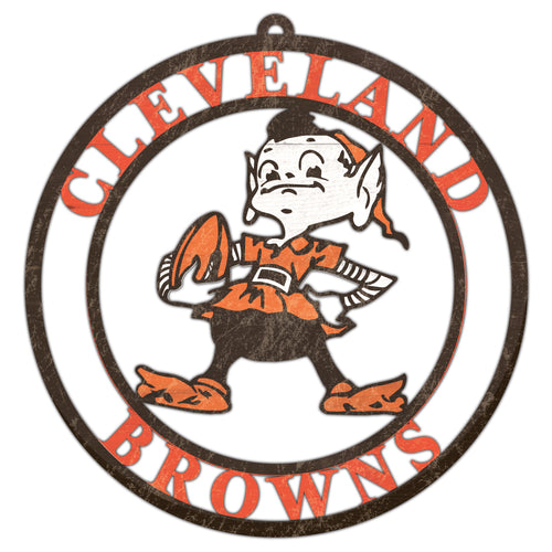 Wholesale NFL2114-Team Color Cutout Door Hanger / N2114-Cleveland Browns