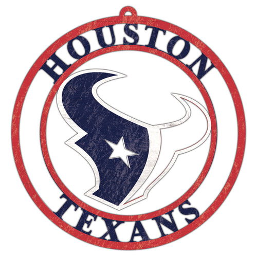Wholesale NFL2114-Team Color Cutout Door Hanger / N2114-Houston Texans