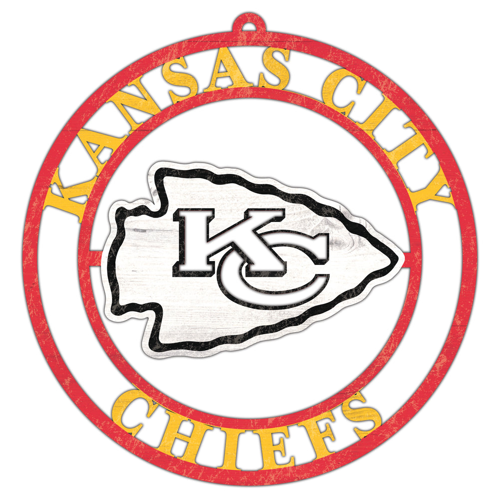 Wholesale NFL2114-Team Color Cutout Door Hanger / N2114-Kansas City Chiefs