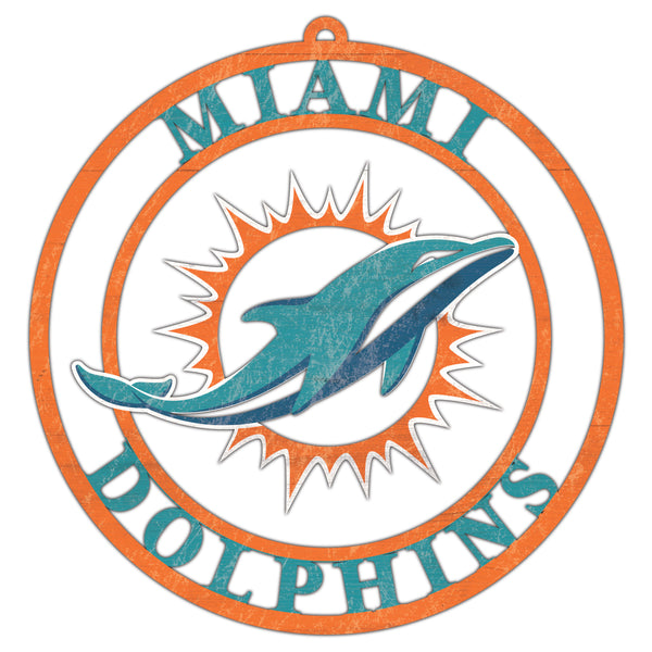 Wholesale NFL2114-Team Color Cutout Door Hanger / N2114-Miami Dolphins