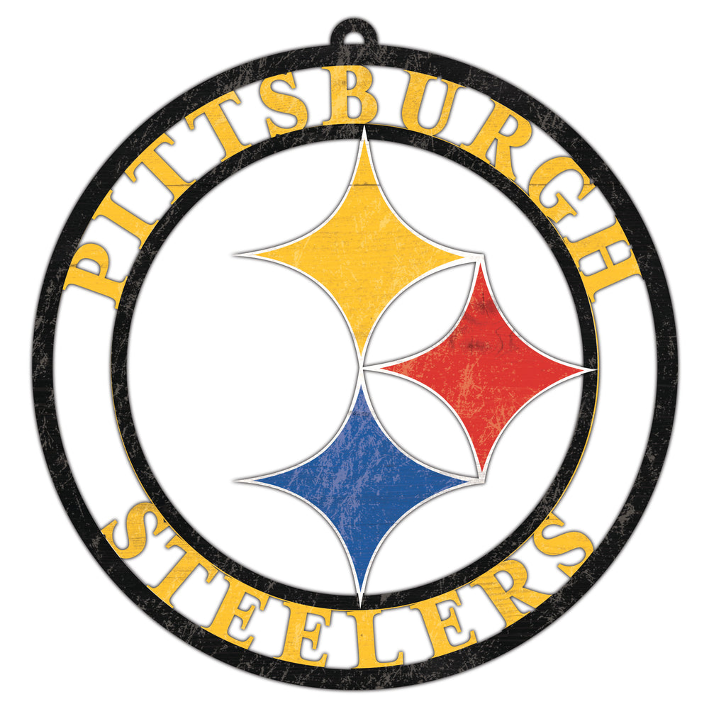 Wholesale NFL2114-Team Color Cutout Door Hanger / N2114-Pittsburgh Steelers
