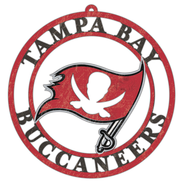 Wholesale NFL2114-Team Color Cutout Door Hanger / N2114-Tampa Bay Buccaneers