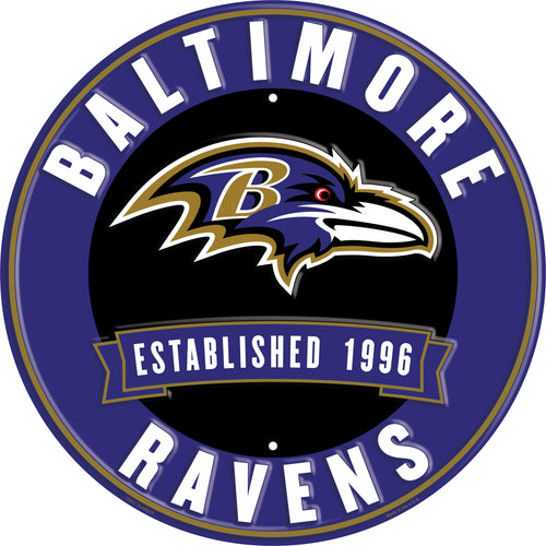 Wholesale NFL2116-Metal Est date circles / N2116-Baltimore Ravens