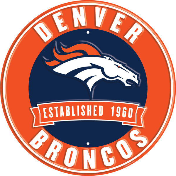 Wholesale NFL2116-Metal Est date circles / N2116-Denver Broncos